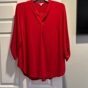 Beautiful, Cato’s, size 18/20W, tabbed 3/4 sleeve, red, popover top!